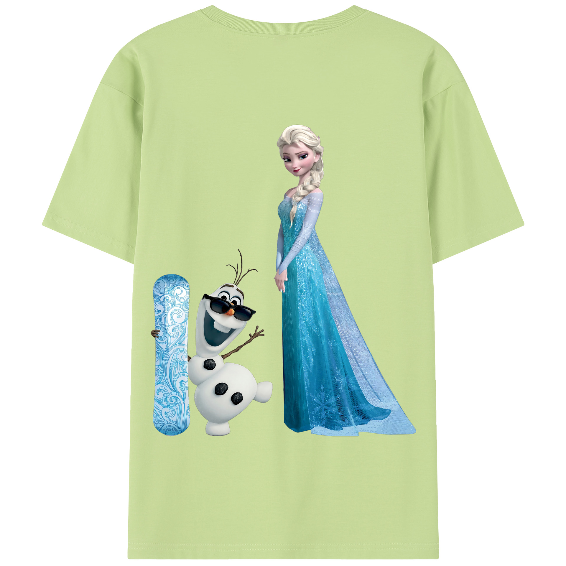 （画像用） アナと雪の女王 アンナ エルサ Frozen Anna Elsa 綿100％半袖Tシャツ（背面プリント）